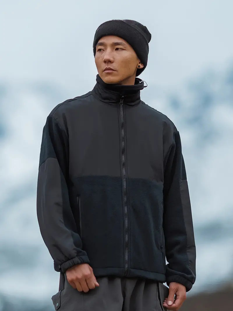 Liarael 100% Polyester Fleece Jacket with Mandarin Collar