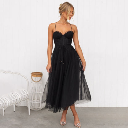 Elegantes Midi Kleid Damen Stilvolle Abendkleidung