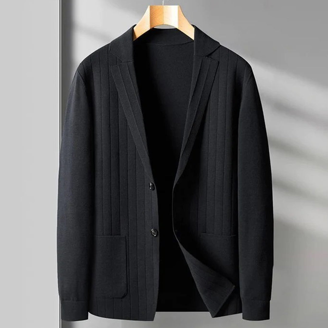Herren Blazer Cardigan V-Ausschnitt Modern - BerlinGlamour