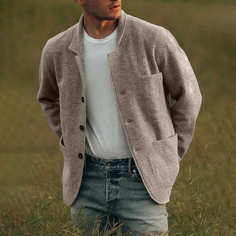 Herren Blazer Jacke mit Taschen Knöpfe Modern - BerlinGlamour