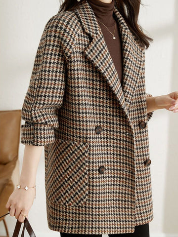 Damen Blazer Jackett Kariert Frühjackschutz Modern