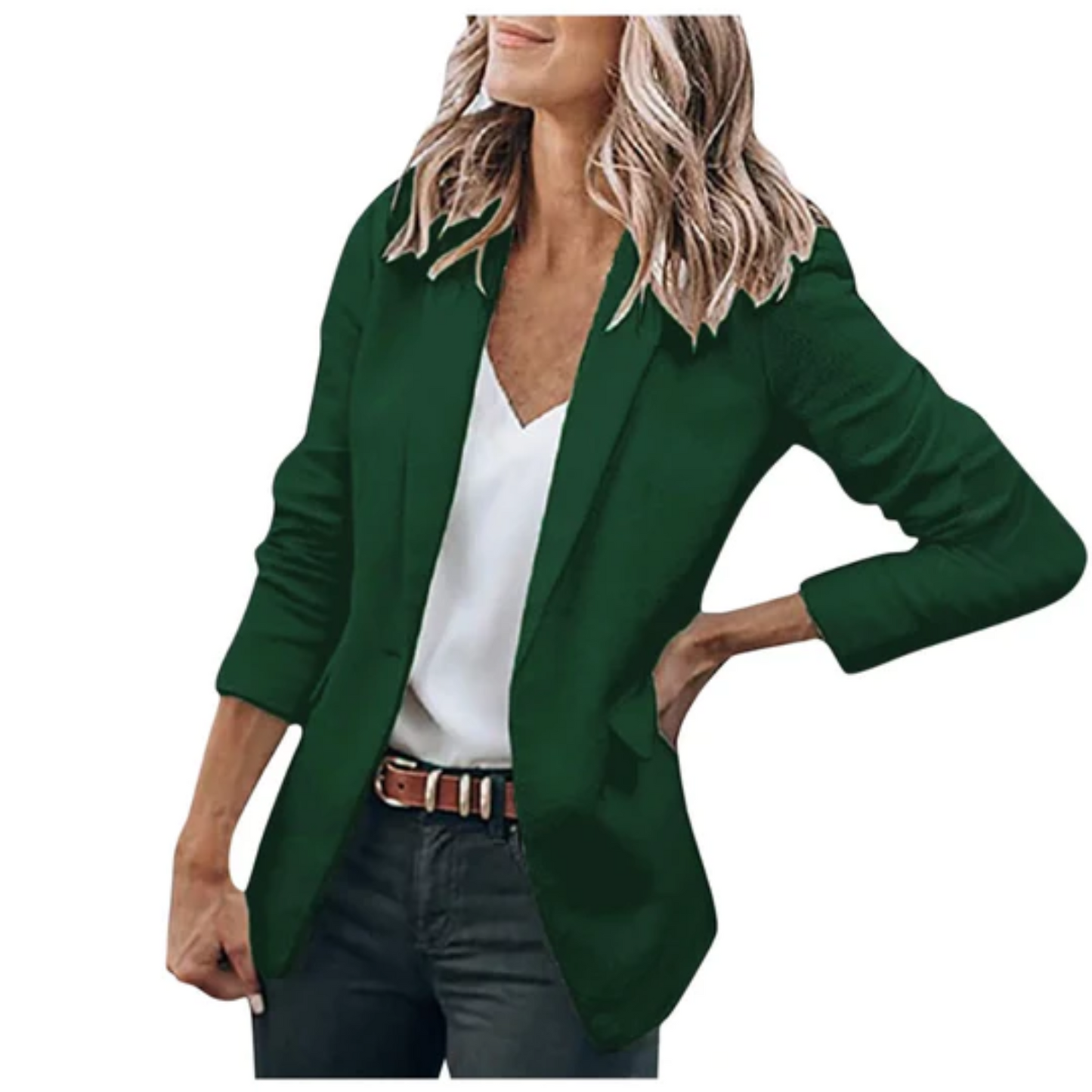 Damen Blazer Offener Schnitt Bürojacke Modern