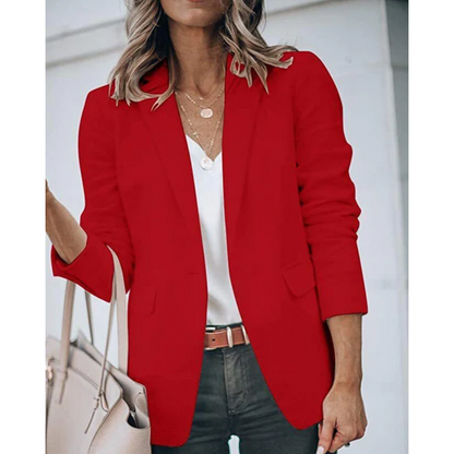 Damen Blazer Offener Schnitt Bürojacke Modern