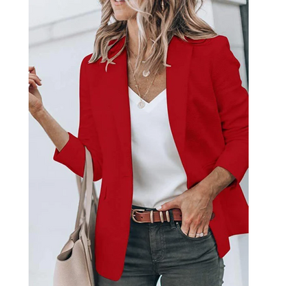 Damen Blazer Offener Schnitt Bürojacke Modern