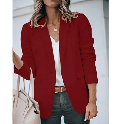 Damen Blazer Offener Schnitt Bürojacke Modern