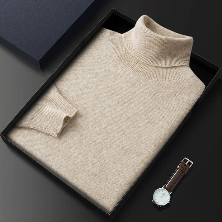 Herren Kaschmirpullover Rollkragen Warm Hochwertig