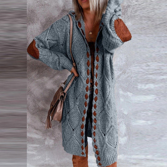 Modische Strickjacke mit Kapuze Damen Trendy - BerlinGlamour