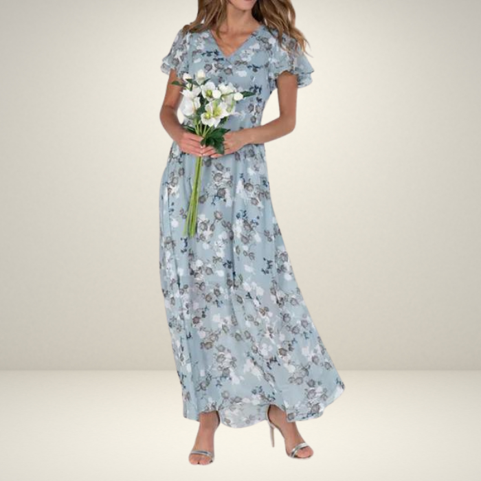 Sommerkleid Maxikleid Fließend Mit Kurzen Ärmeln Damenkleid - BerlinGlamour