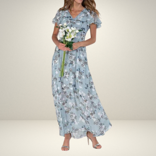 Sommerkleid Maxikleid Fließend Mit Kurzen Ärmeln Damenkleid - BerlinGlamour
