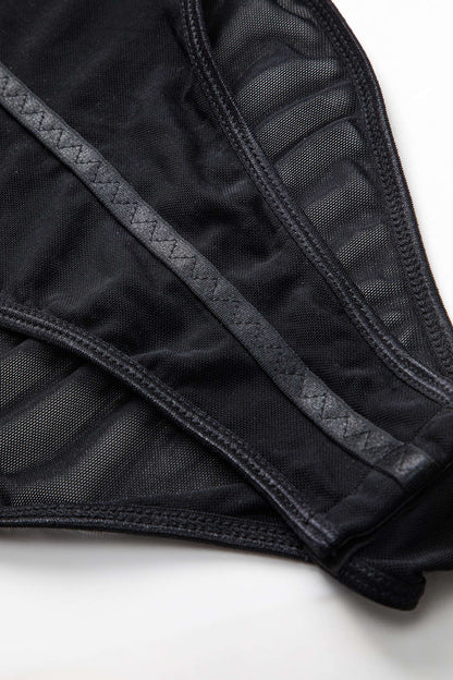 BH Spaghettiträger Schwarz Bügel-BH mit Mesh-Details