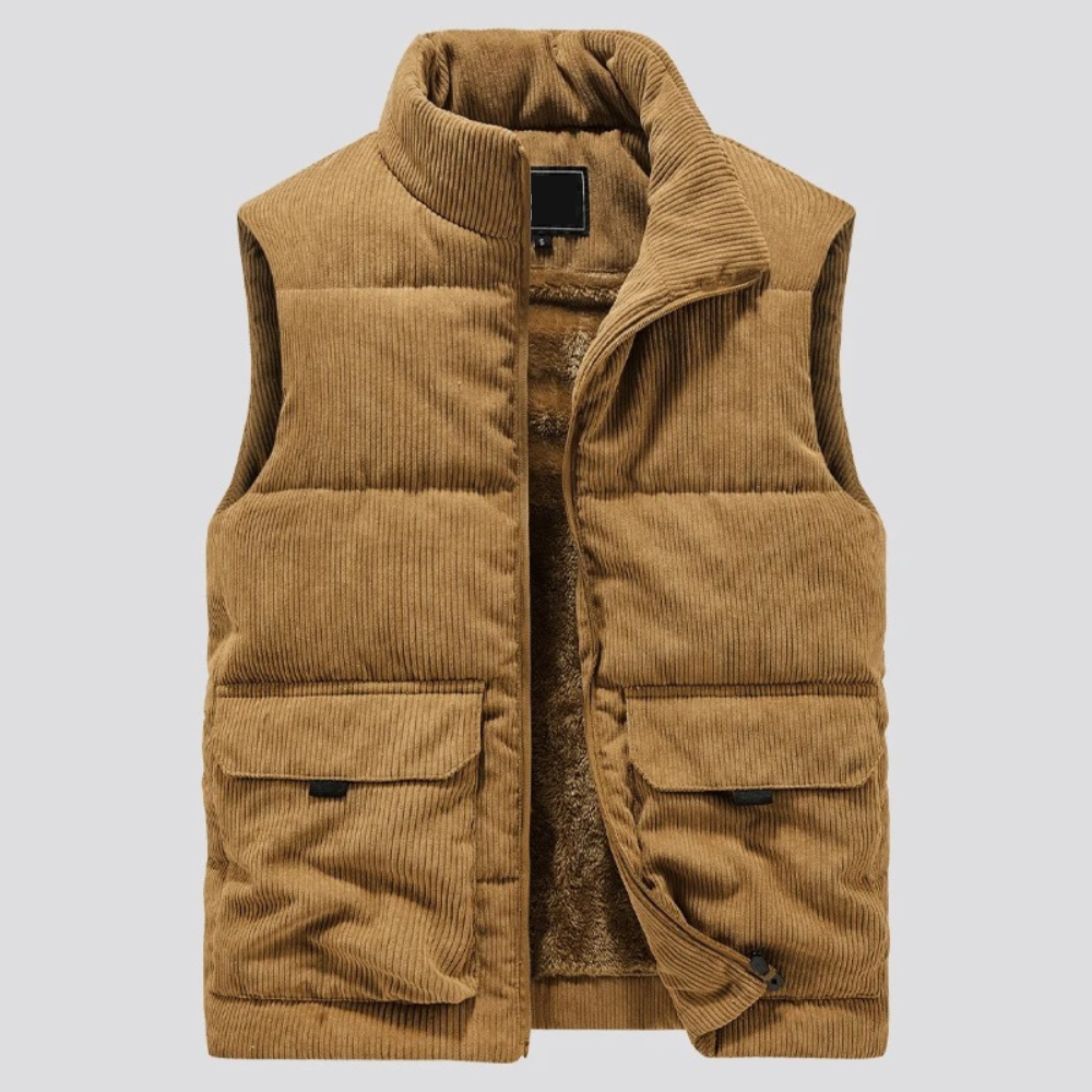 Gefütterte Herren Bodywarmer Pufferweste Cord - BerlinGlamour