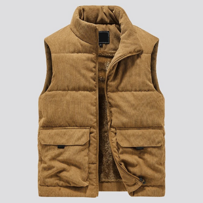 Gefütterte Herren Bodywarmer Pufferweste Cord - BerlinGlamour