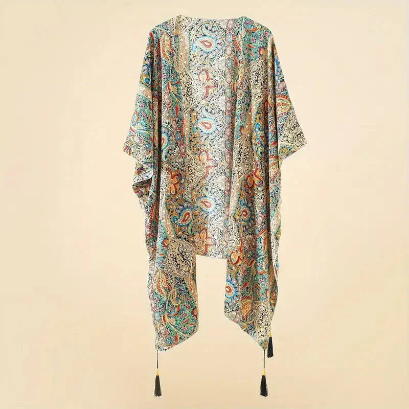 Strandkimono Paisley Offen mit Bikini Überzug