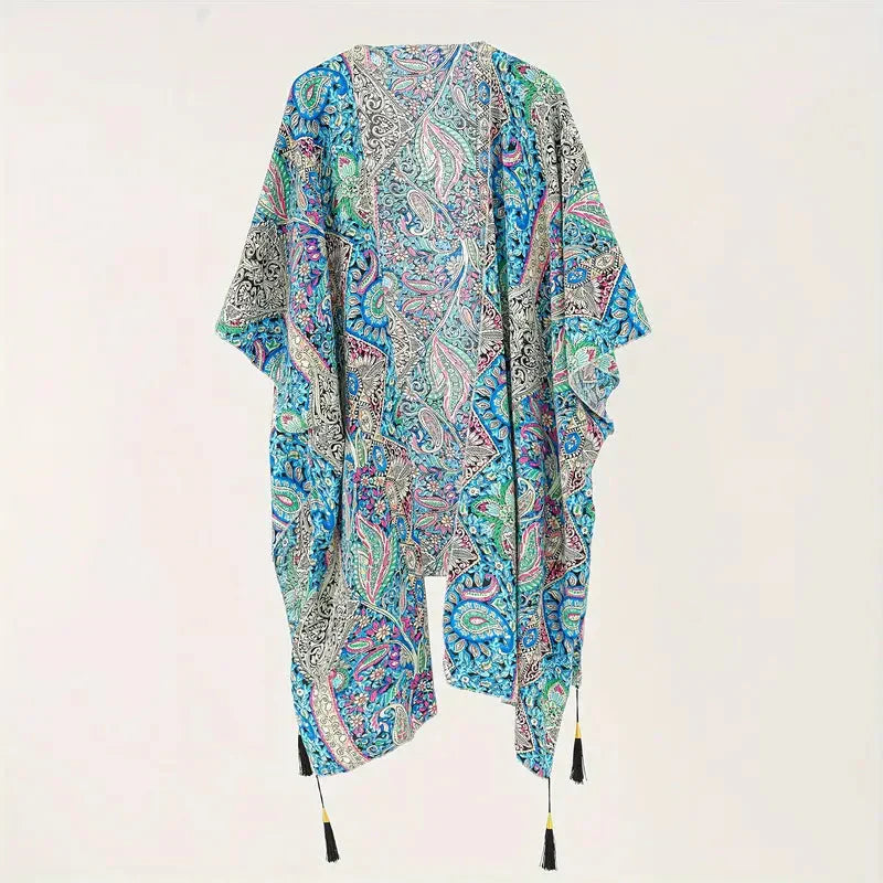 Strandkimono Paisley Offen mit Bikini Überzug