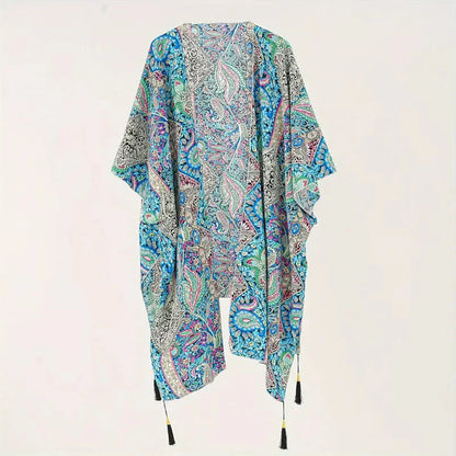 Strandkimono Paisley Offen mit Bikini Überzug