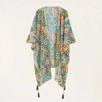 Strandkimono Paisley Offen mit Bikini Überzug