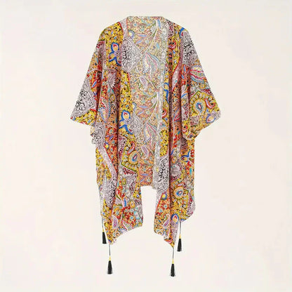 Strandkimono Paisley Offen mit Bikini Überzug