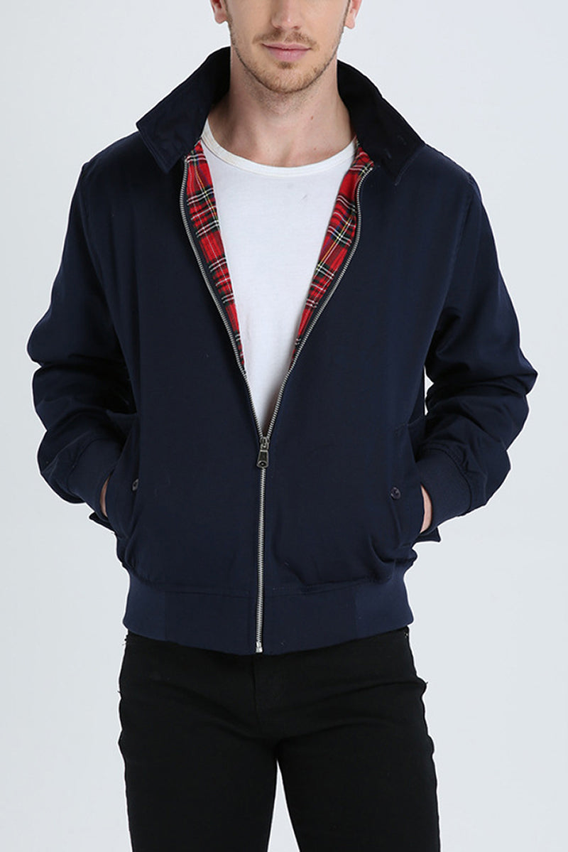 Leichte Herren Bomberjacke Mit Reißverschluss Harrington Style - BerlinGlamour