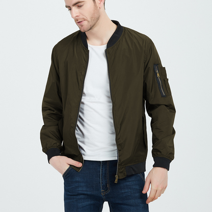 Leichte Herren Bomberjacke mit Reißverschluss Sommer - BerlinGlamour