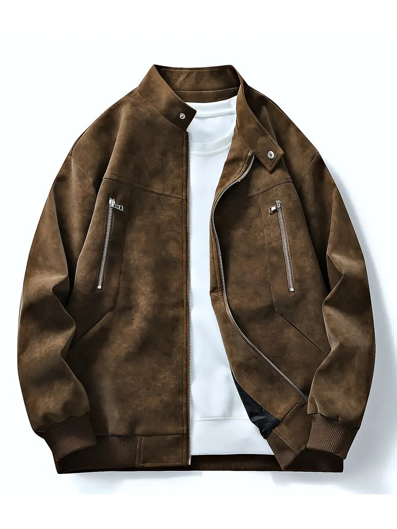 Herren Bomberjacke Reißverschluss Lockere Passform Herbst - BerlinGlamour
