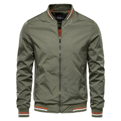 Bomberjacke | Reißverschluss | Schmale Passform | Herbstjacke | Herrenjacke-Grün-M-Chaps Herrenmode