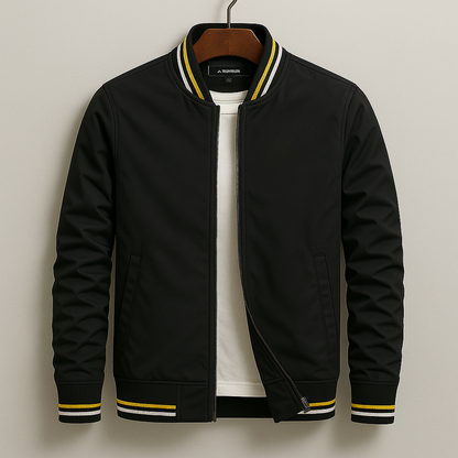 Bomberjacke | Reißverschluss | Winddicht | Übergangsjacke | Herrenjacke-Schwarz-XS-Chaps Herrenmode