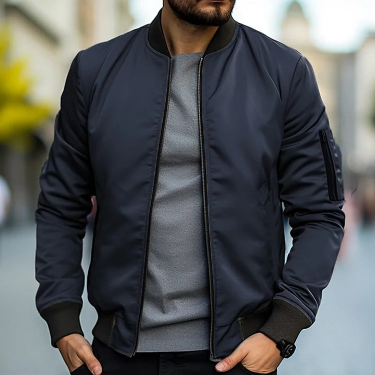 Herren Bomberjacke Slim Fit Reißverschluss Leicht - BerlinGlamour
