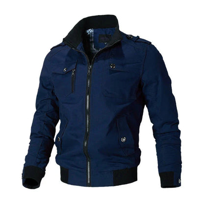 Bomberjacke – mit Reißverschluss – Herbst – Cargojacke – Herrenjacke-Blau-M-Chaps Herrenmode