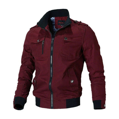 Bomberjacke – mit Reißverschluss – Herbst – Cargojacke – Herrenjacke-Rot-M-Chaps Herrenmode