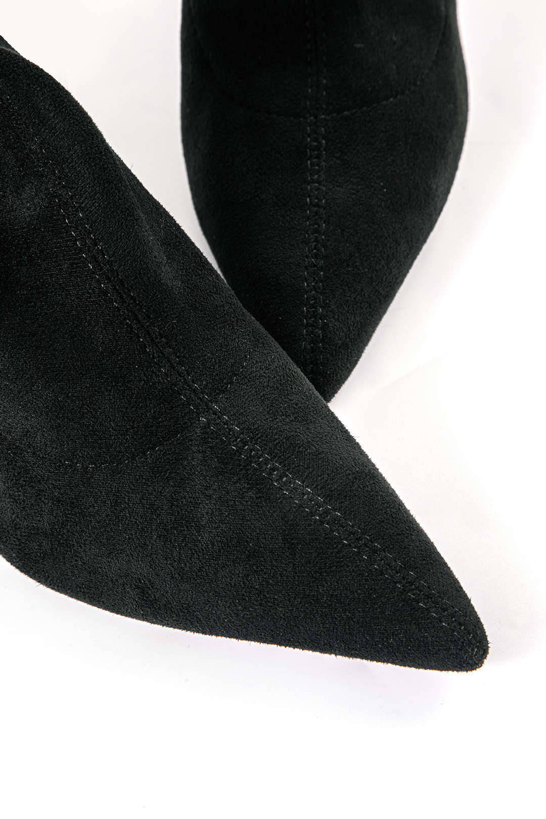 Stilvolle Overknee Stiefel Damen Velours Schwarz Elegante
