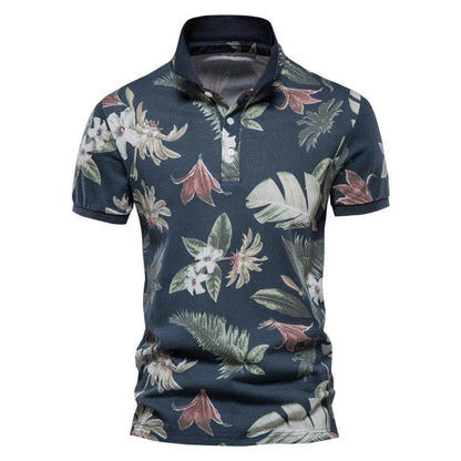 Herren Polo Hawaii Sommer Blau - BerlinGlamour