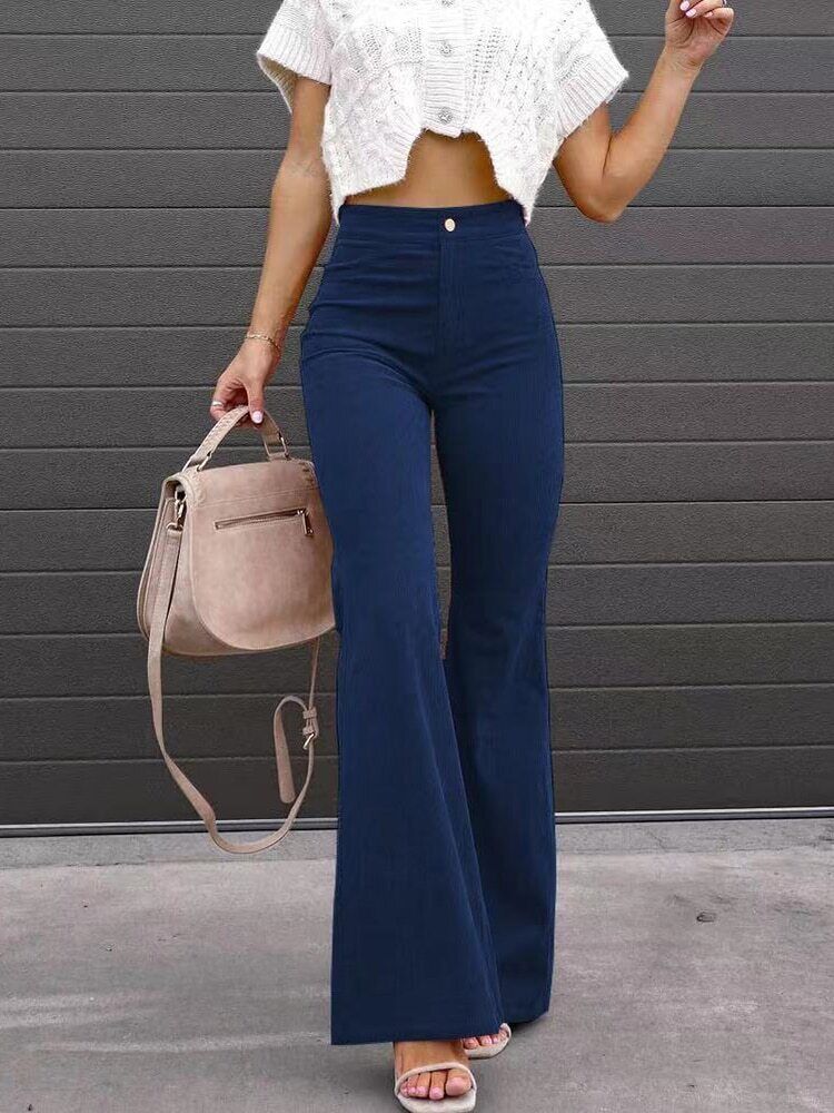 Elegante Damen Bootcut Jeans Hocher Bund Komfortabel