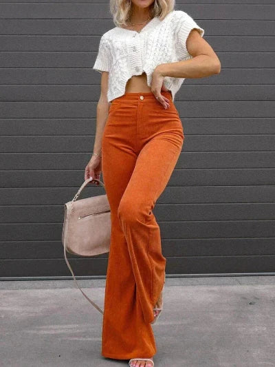 Elegante Damen Bootcut Jeans Hocher Bund Komfortabel
