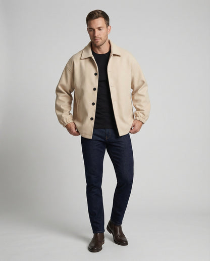 Herren Kurzmantel Wollmantel Stilvoll Edel Verdickt Herbst