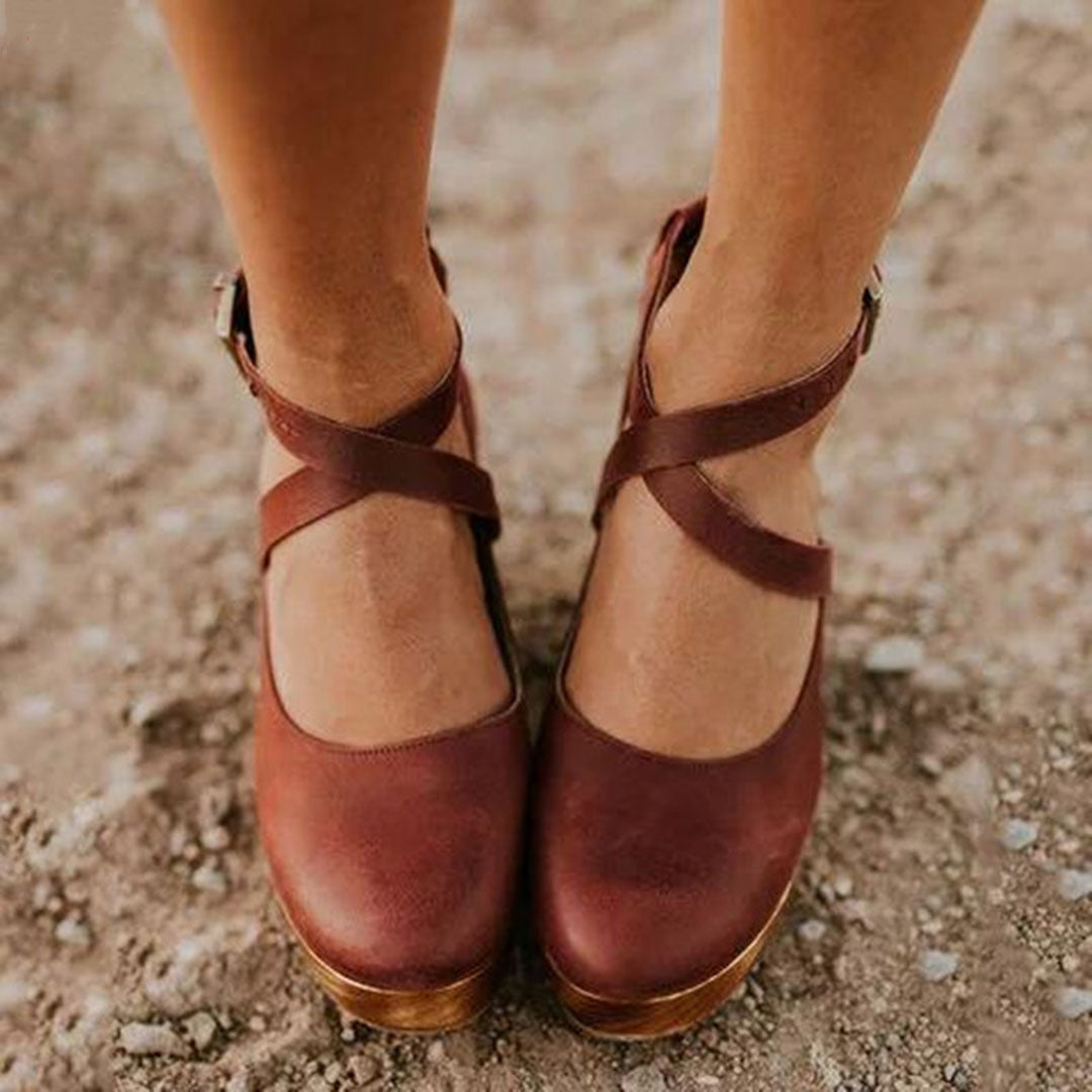 Damen High Heels Wedge Schuhe Elegant Geschlossen