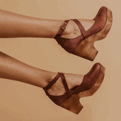 Damen High Heels Wedge Schuhe Elegant Geschlossen