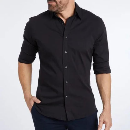 Bügelfreies Hemd - Button-Up - Langarm - Hemd - Herrenhemd-Chaps Herrenmode