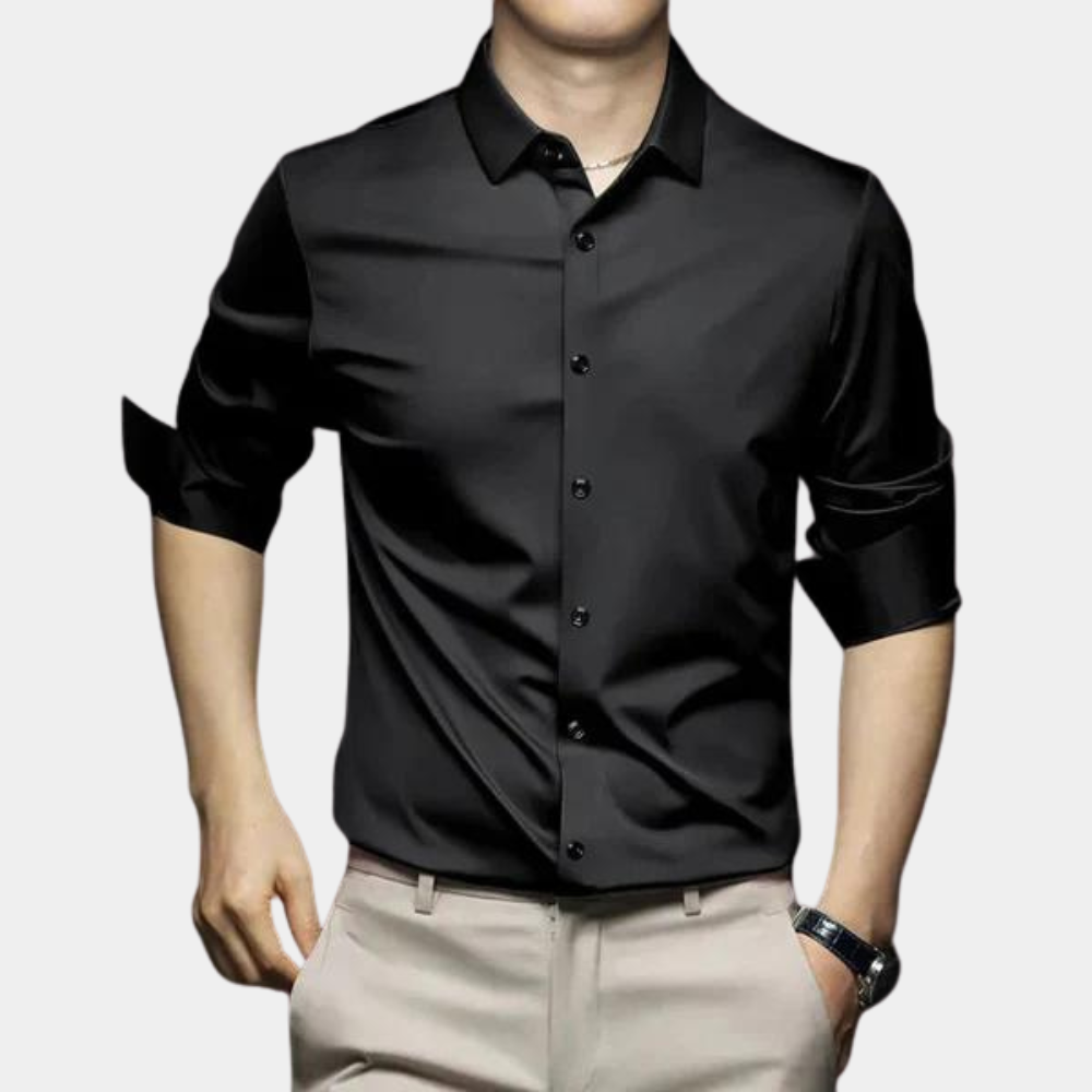 Herrenhemd Langarm Bügelfrei Button-Down - BerlinGlamour