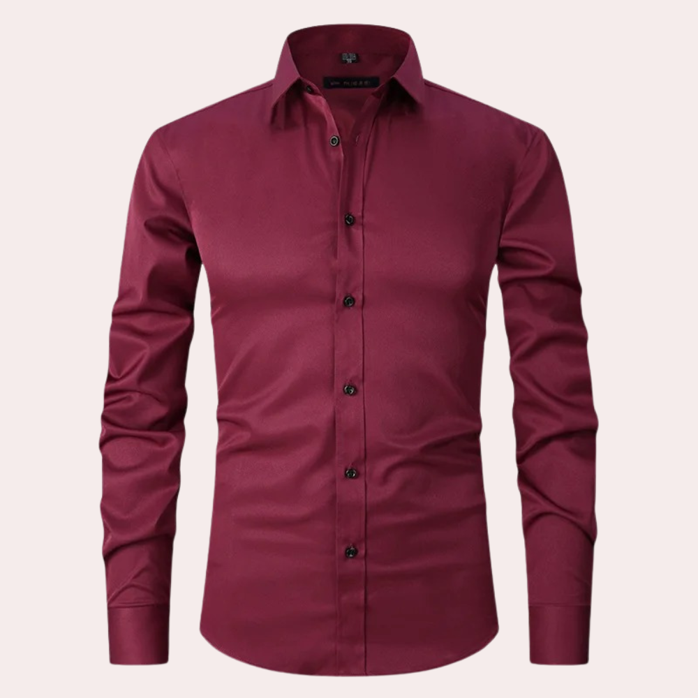 Herrenhemd Bügelfrei Slim Fit Stretch Anzughemd - BerlinGlamour