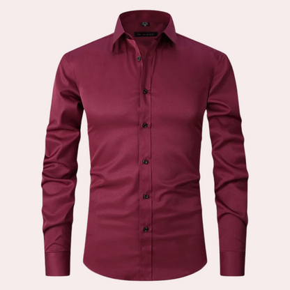 Herrenhemd Bügelfrei Slim Fit Stretch Anzughemd - BerlinGlamour