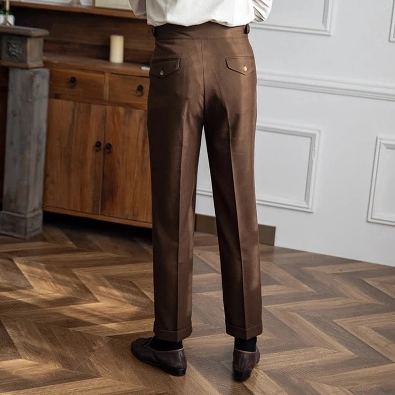 Bundfaltenhose | Verstellbare Taille | Modisch | Schlabberhose | Herrenhose-Chaps Herrenmode