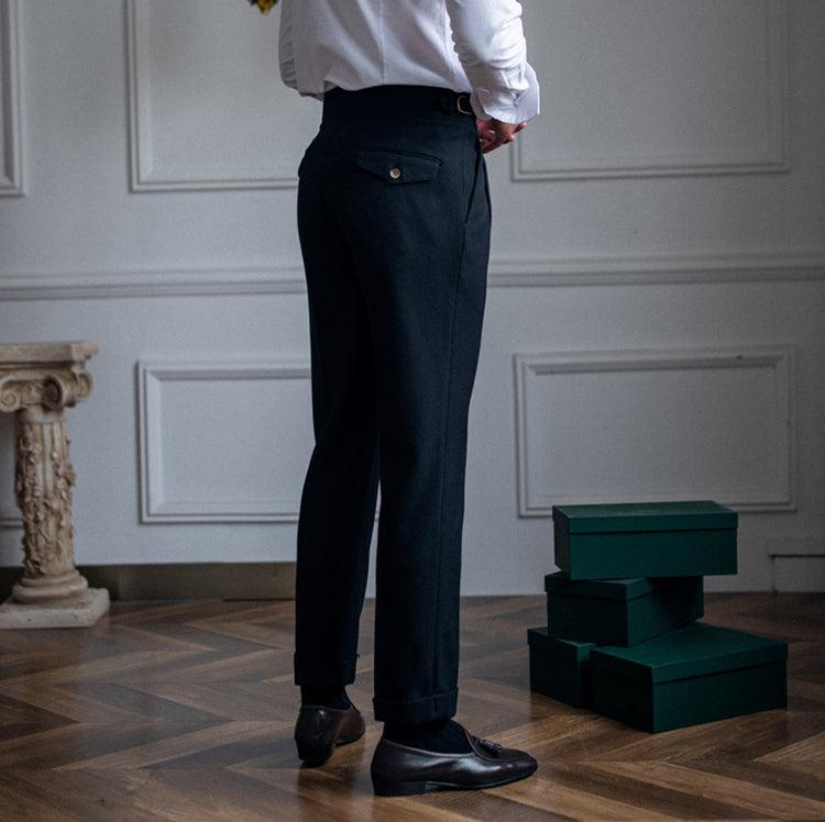 Bundfaltenhose | Verstellbare Taille | Modisch | Schlabberhose | Herrenhose-Chaps Herrenmode