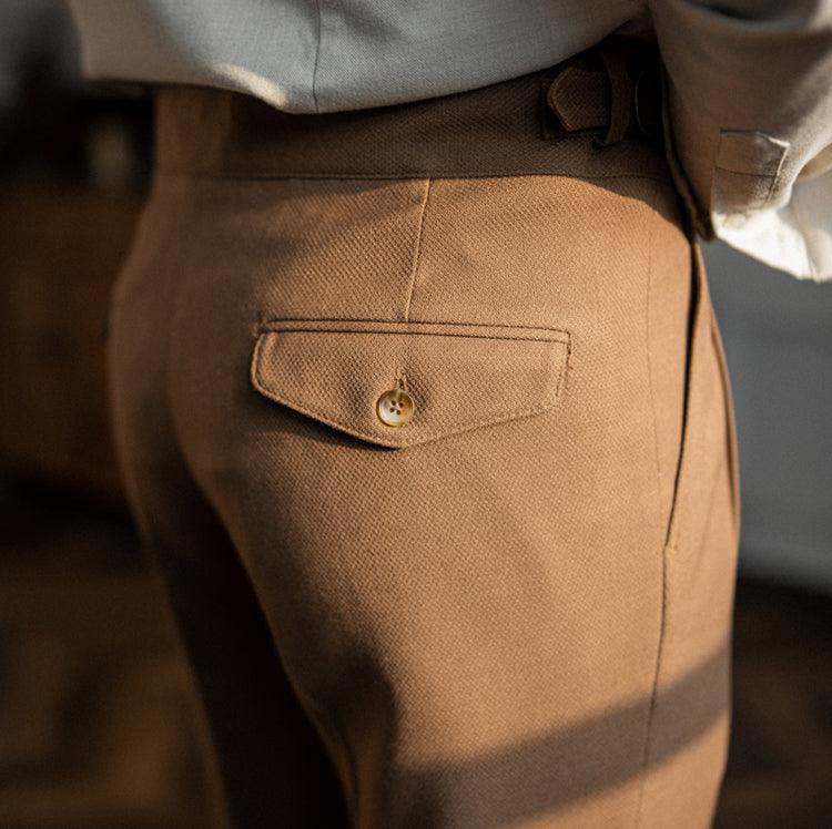 Bundfaltenhose | Verstellbare Taille | Modisch | Schlabberhose | Herrenhose-Chaps Herrenmode