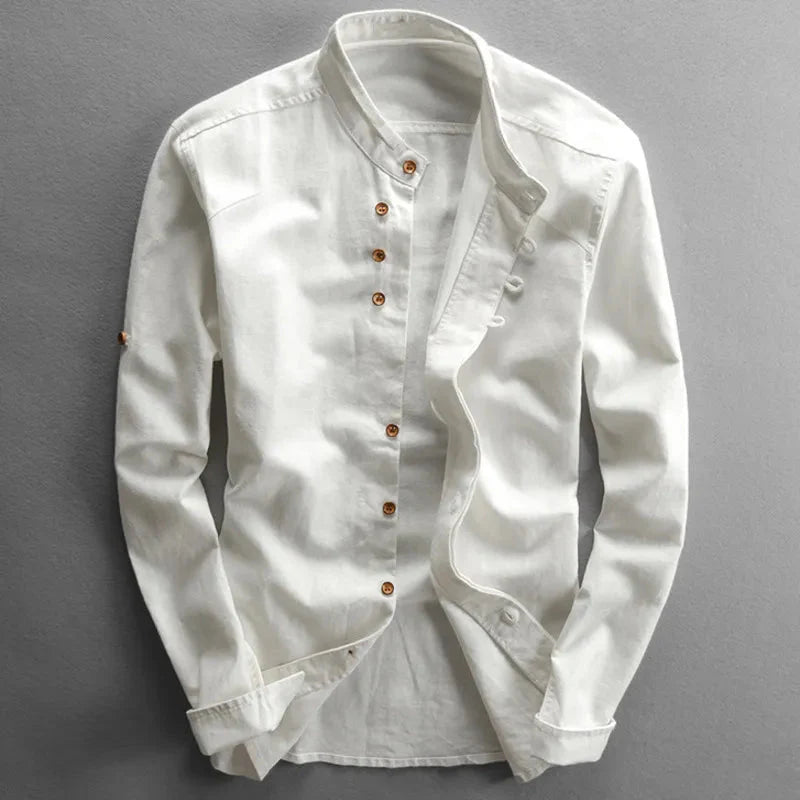 Langarm Herrenhemd Japanischer Stil Klassisch Slim Fit - BerlinGlamour