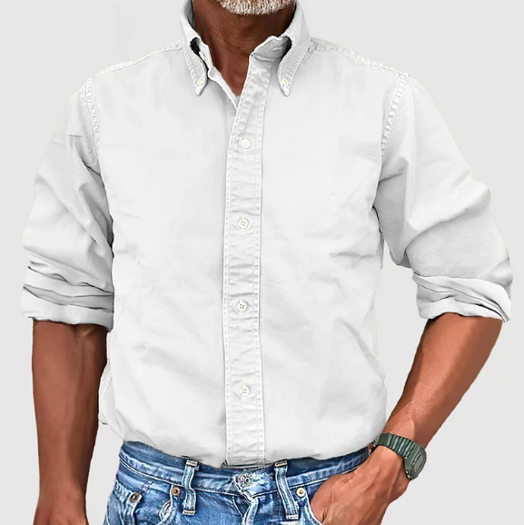 Herren Jeanshemd Langarm mit Kragen Button Down - BerlinGlamour