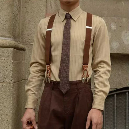 Herren Langarmhemd Klassisch mit Kragen Button Up - BerlinGlamour