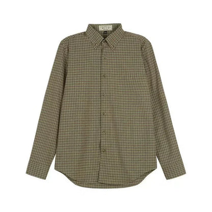 Button-Up Hemd - Langarmhemd mit Kragen für Männer-Grün-M-Chaps Herrenmode