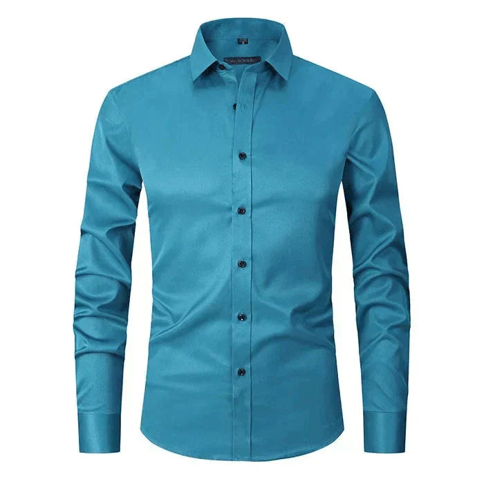 Button-Up Hemd - Stretch - Knitterfrei - Oxford Hemd - Herrenhemd-Grün hellWeiß (Schwarzer Knopf)-XS-Chaps Herrenmode