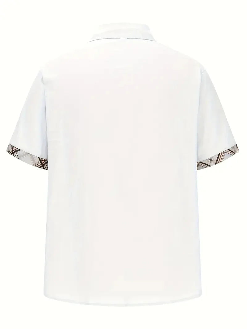 Button-Up Hemd - Umlegekragen - Brusttasche - Kurzarmhemd - Herrenhemd-Chaps Herrenmode