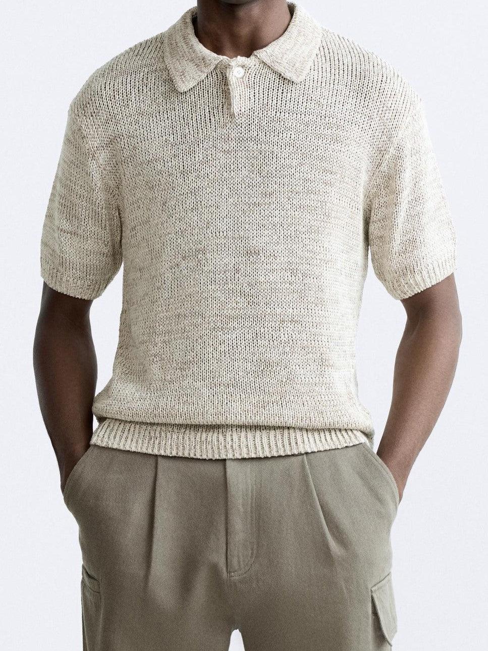 Vintage Strickpolo Lässig Relaxed Fit